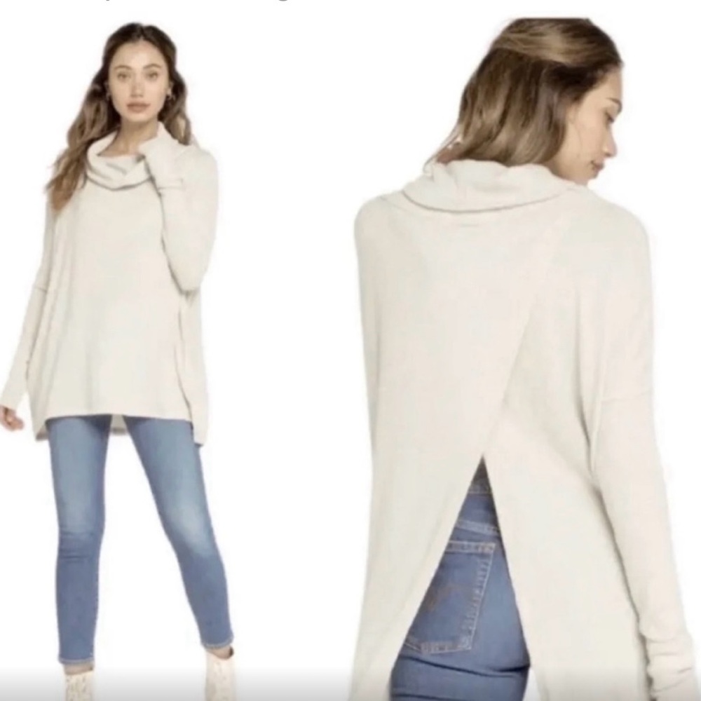 NWT Free People‎ Juicy Long Sleeve Open Back Pullover Thermal Top  XS